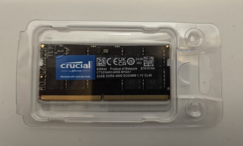 Crucial Ram 64gb Kit (2x32gb) Ddr5 4800mhz Cl40 Laptop-speicher Ct2k32g48c40s5
