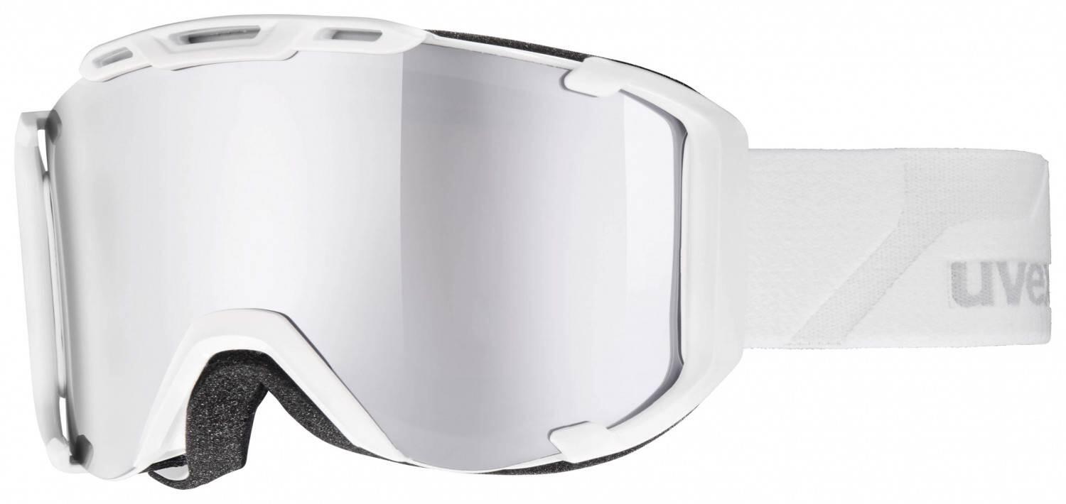uvex snowstrike litemirror skibrille (1026 white, mirror silver/lasergold lite)