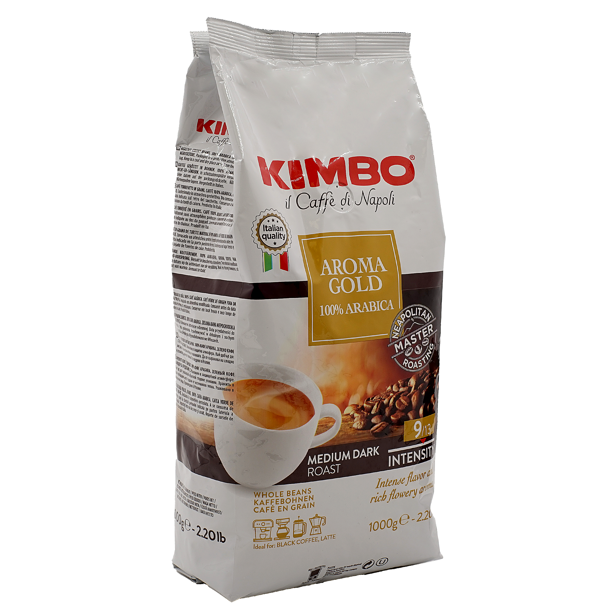 10 X 1kg Kimbo - Aroma Gold 100% Arabica Ganze Kaffeebohnen| Espresso | Barista
