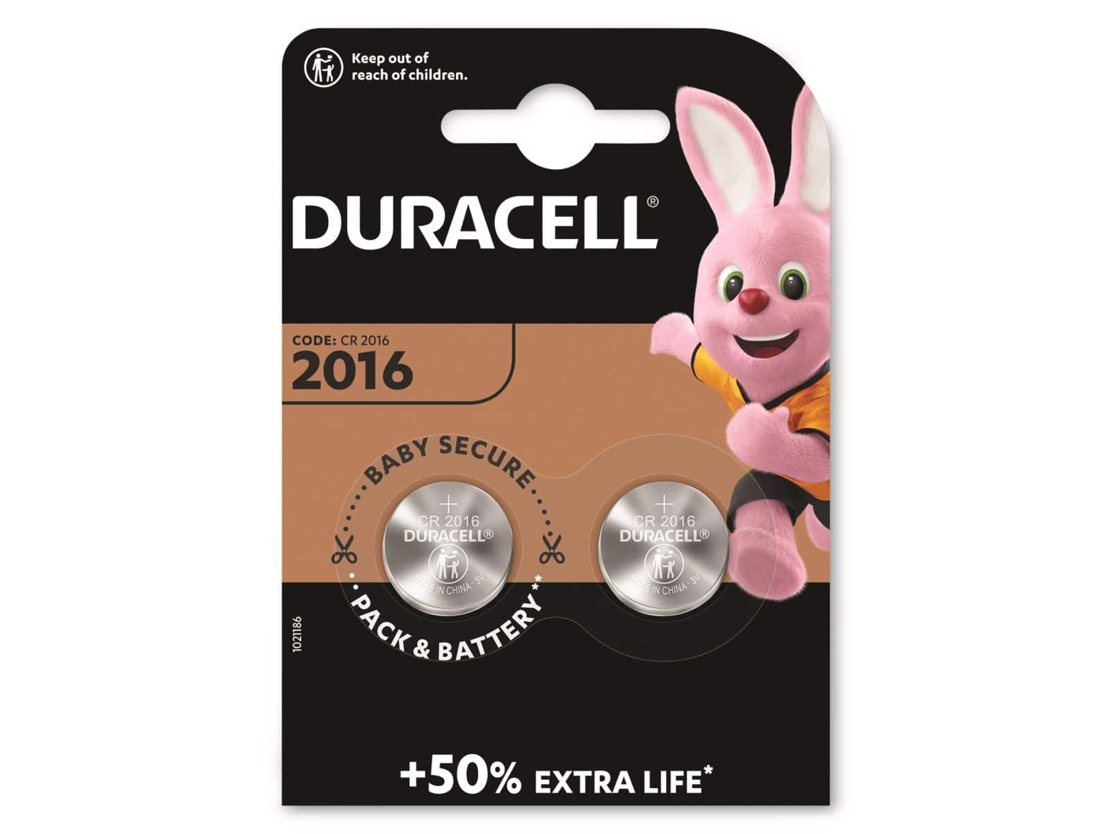 100 Duracell Cr 2016 / Dl 2016 Lithium Knopfzelle Batterien Im 2er Blister