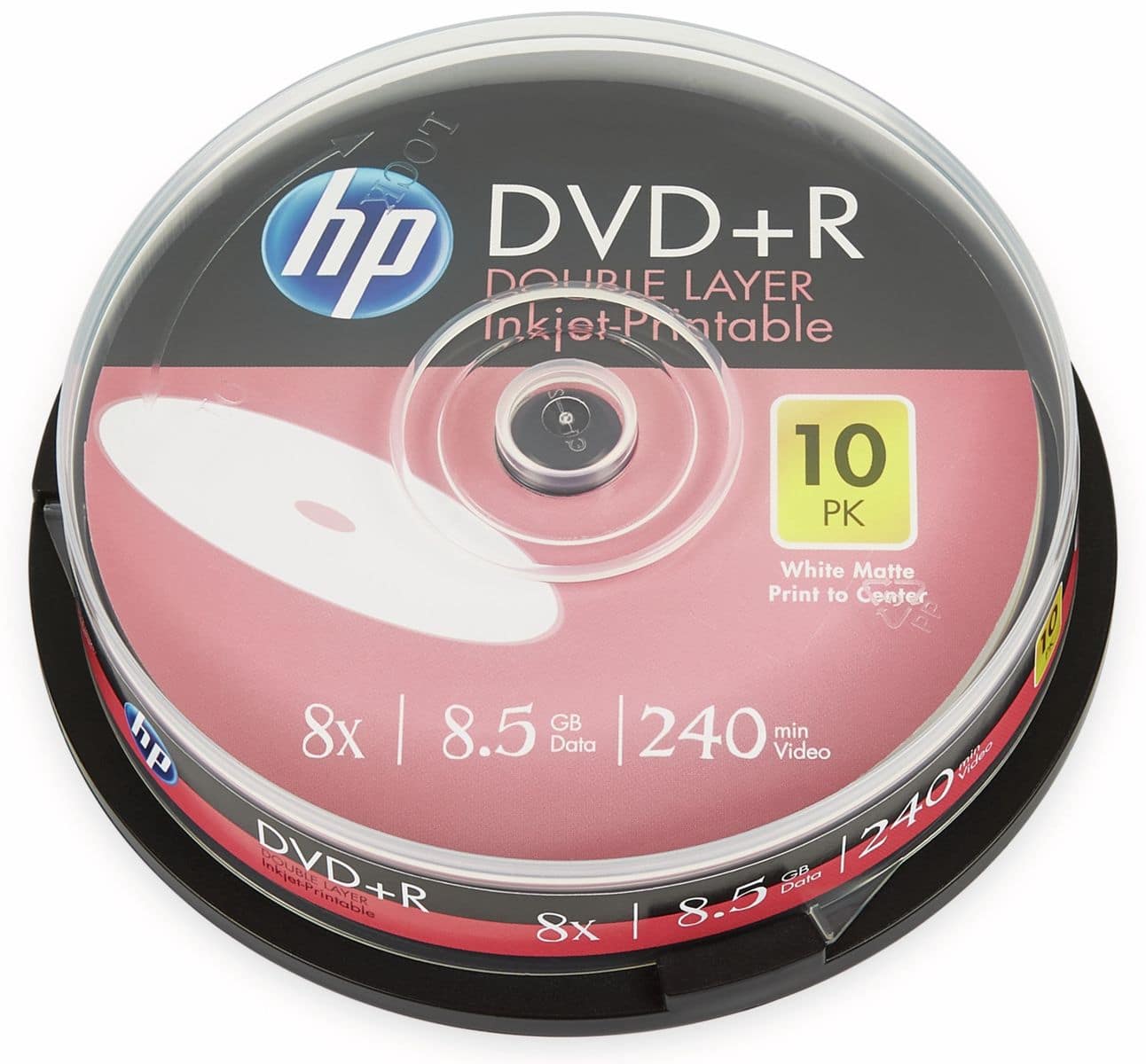 100 Hp Rohlinge Dvd+r Double Layer Full Printable 8,5gb 8x Spindel