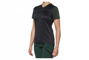 100% Ridecamp Women's Jersey Charcoal / Forest Green L