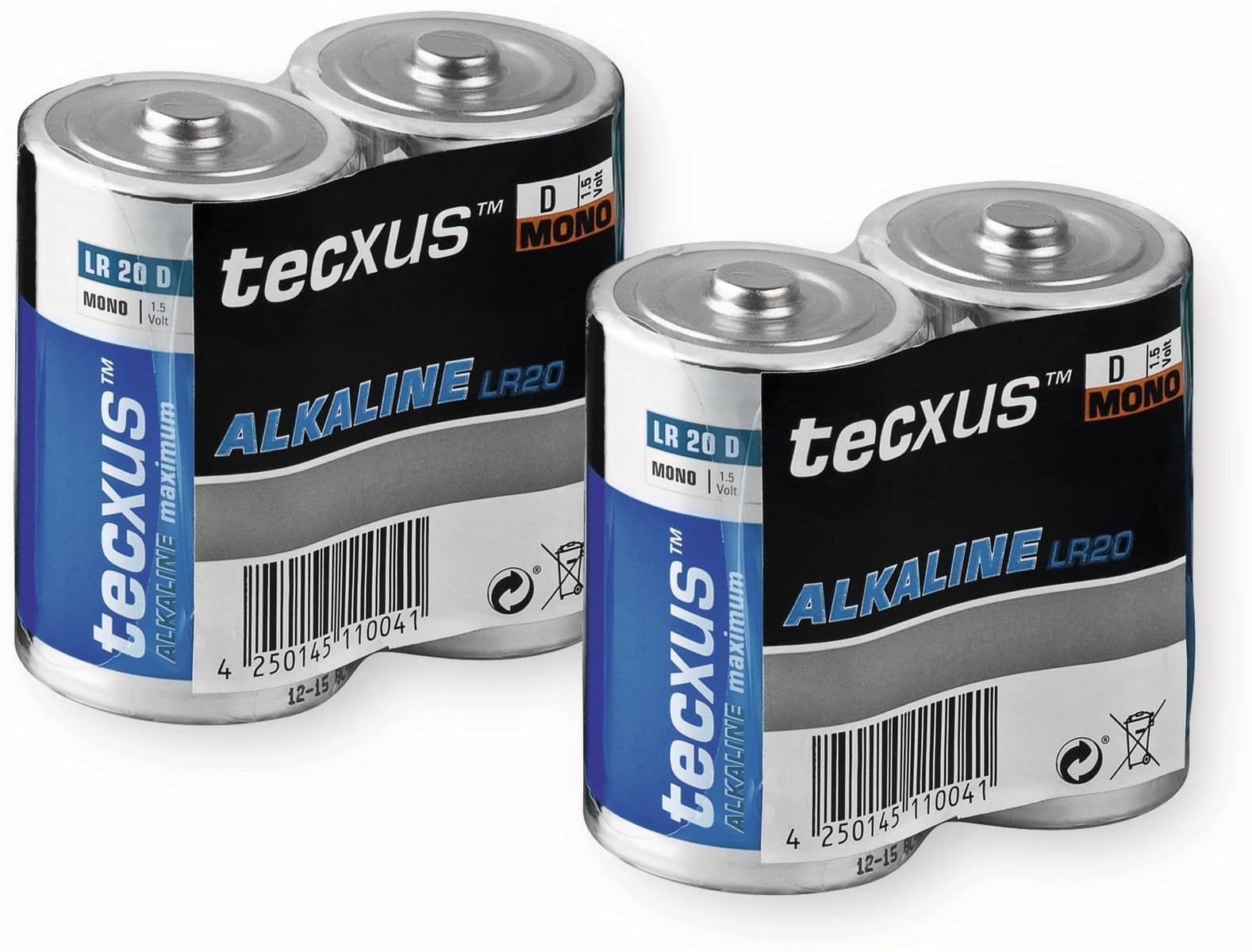 10er Set Tecxus Lr20/d (mono) Alkali-mangan Batterie (alkaline), 1,5 V - 2 Stück