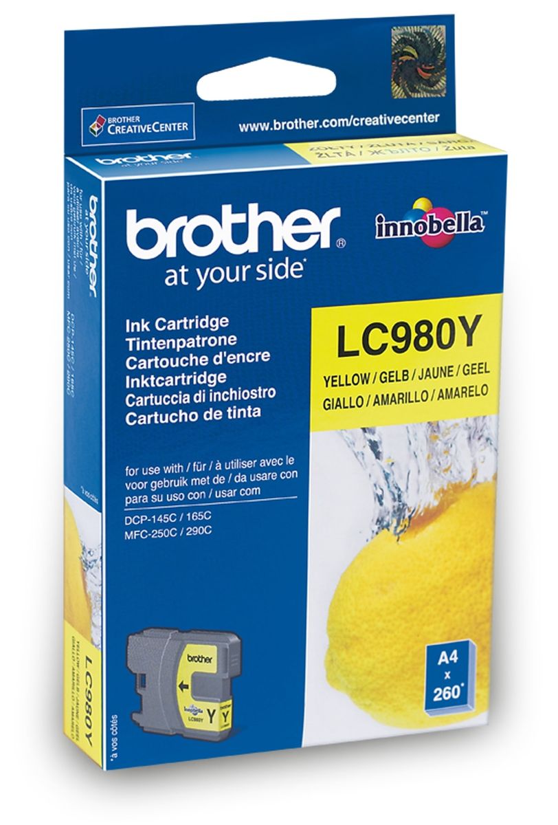 10x Brother Tintenpatrone Dcp-145c/165c Lc-980y