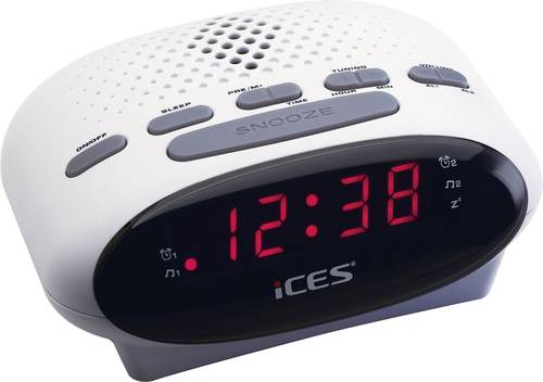 20 Stk. Ices Uhrenradio Ices Icr-210 White Weiß Radios Icr-210 White Uhrenradio