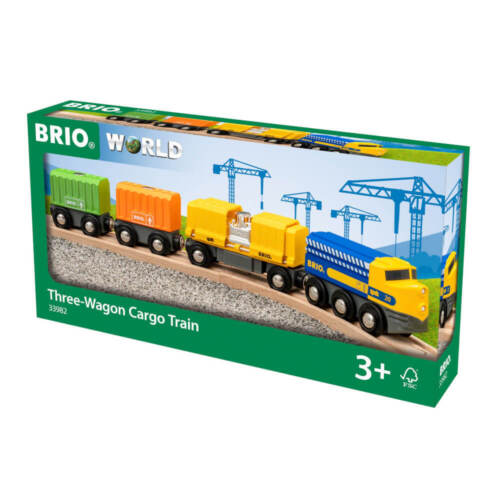 33982 Brio Güterzug Mit Drei Waggons | Stück | 63398200 | Englisch | 2020 | Brio