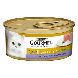 (€ 7,59/kg) Gourmet Gold Feine Pastete Lamm & Grüne Bohnen, Katzenfutter 96x 85g