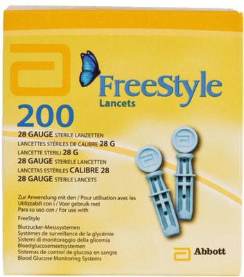 Abbott Freestyle Lanzetten Lite 28 Stärke - 2 Schachteln Mit 200 = 400 Lanzetten