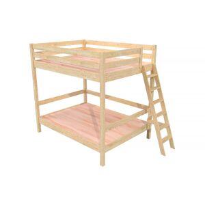Abc Meubles Etagenbett 2-sitzer Für Erwachsene Treppe Holz Sylvia - 140x200 - Roh