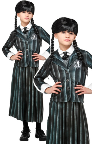 Addams Mittwoch Nevermore Schuluniform Mädchen Halloween Kostüm