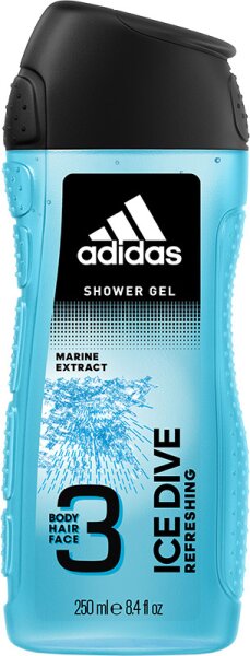 adidas ice dive 3in1 shower gel 250 ml uomo