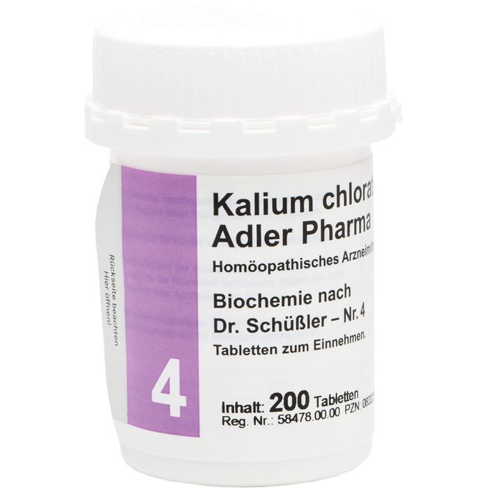 adler pharma produktion und vertrieb gmbh kalium chloratum d6 adler pharma biochemie nach dr. schÃ¼ÃŸler nr.4 , tablette