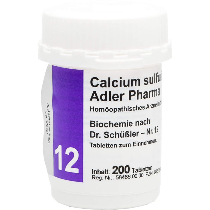 adler pharma produktion und vertrieb gmbh calcium sulfuricum d6 adler pharma biochemie nach dr. schÃ¼ÃŸler nr.12, tablette