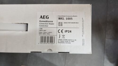Aeg 2 X Wkl 1005, 1 X Wkl 505 Elektrische Wandkonvektoren - Weiß Neu