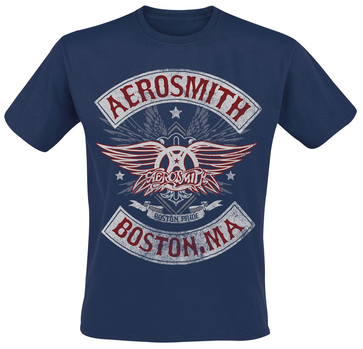 aerosmith t-shirt - boston pride - xl bis xxl - fÃ¼r mÃ¤nner - grÃ¶ÃŸe xl - - lizenziertes merchandise! navy