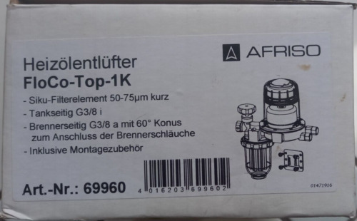 Afriso Automatischer Heizölentlüfter Floco-top-1k Sikusieb Kurz 50 - 70 µm