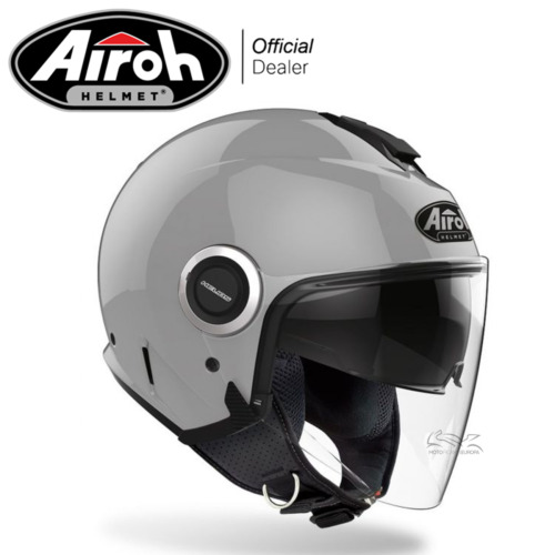 Airoh Helios Jet Motorrad Helm Offen - Beton Grau Glänzend