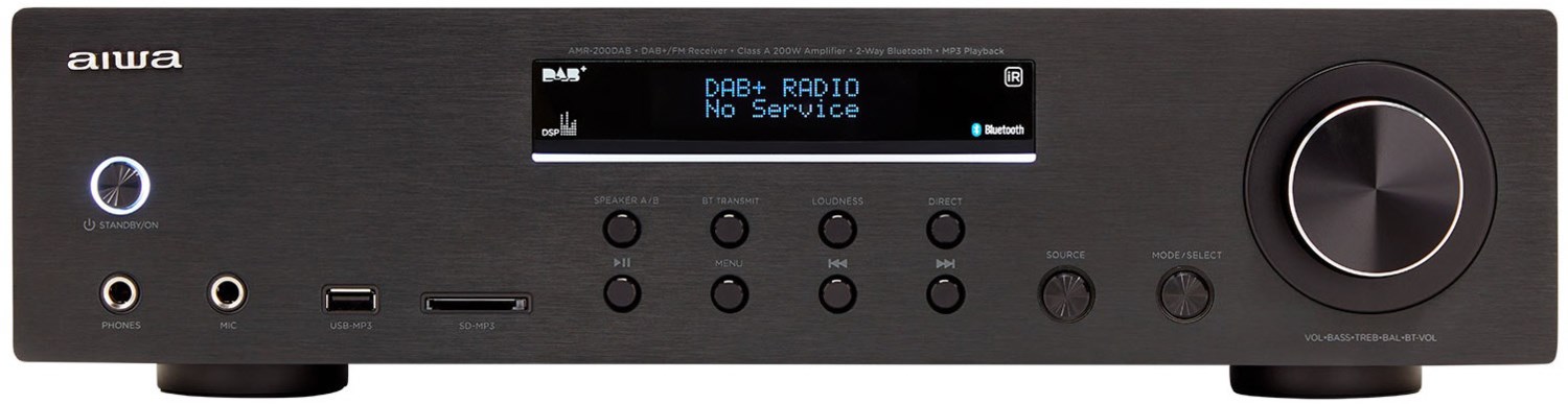 Aiwa Amr-200dab Stereo-receiver Sw 200w Mit Bluetooth Und Dab+/ukw-radio
