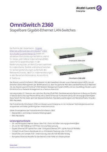 alcatel-lucent enterprise os2360-p48x netzwerk switch 48 port