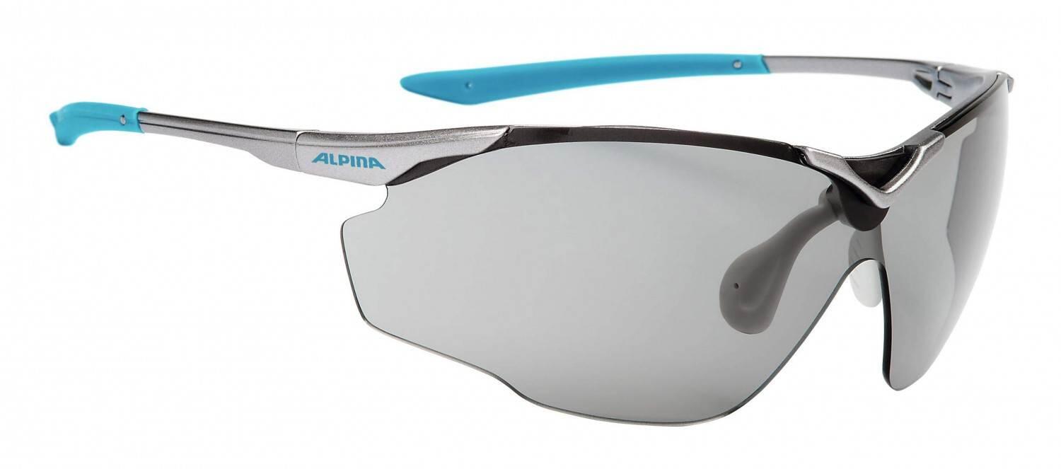 alpina splinter shield vl sportbrille (127 titan/cyan, scheibe: varioflex black (s2-3))