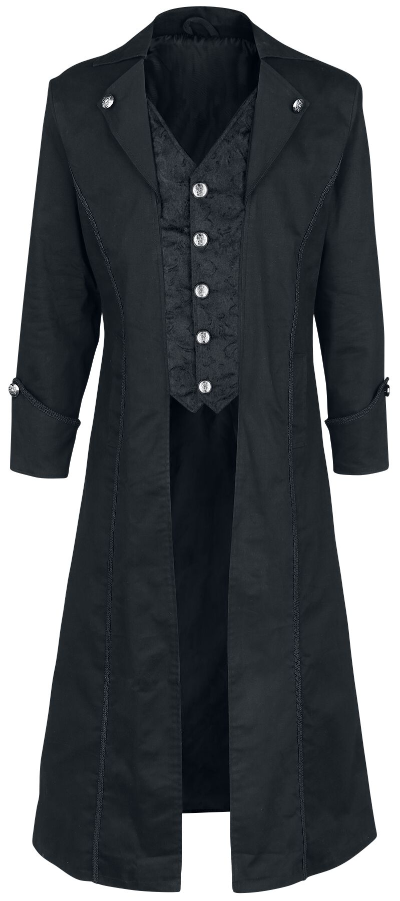 altana industries - gothic militÃ¤rmantel - dark brocade coat - m bis xxl - fÃ¼r mÃ¤nner - grÃ¶ÃŸe l - schwarz uomo