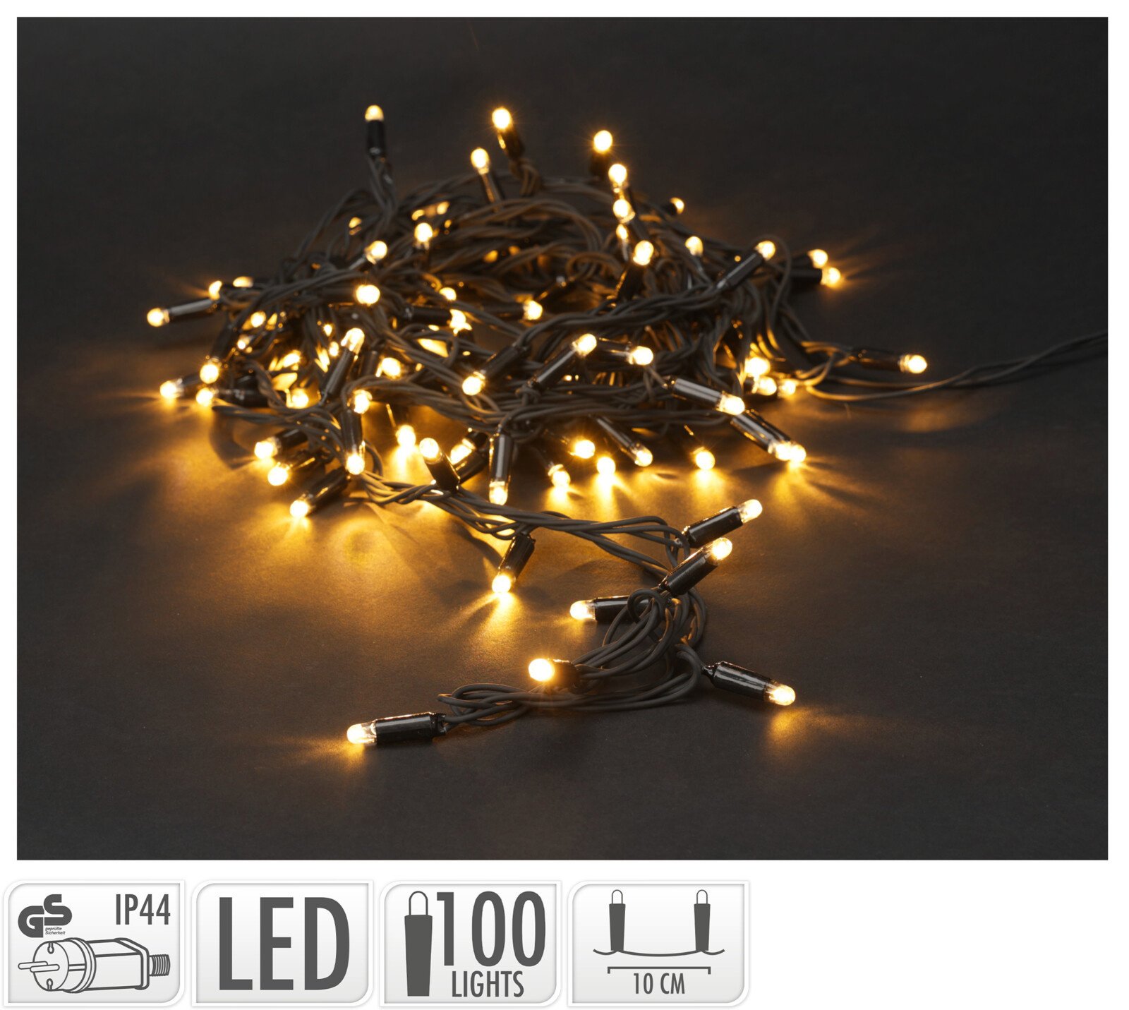 ambiance weihnachtsbeleuchtung 100 led - extra warm white - 9.9 meter incl start-up adapter