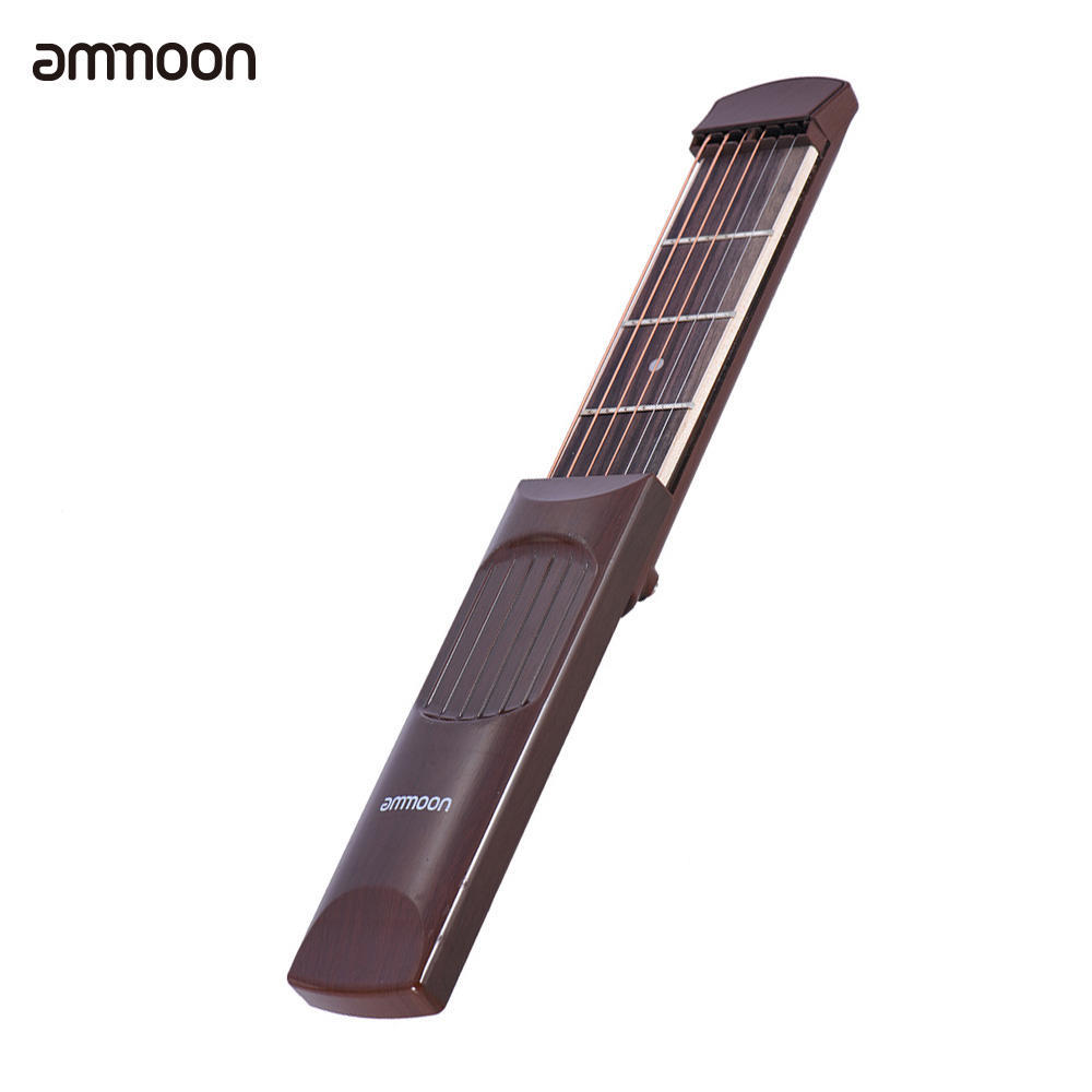 ammoon tragbares taschen-ÃœbungsgerÃ¤t fÃ¼r akustikgitarren, akkordtrainer, modell mit 6 saiten und 4 bÃ¼nden, palisander-griffbrett mit holzmaserung fÃ¼r anfÃ¤nger