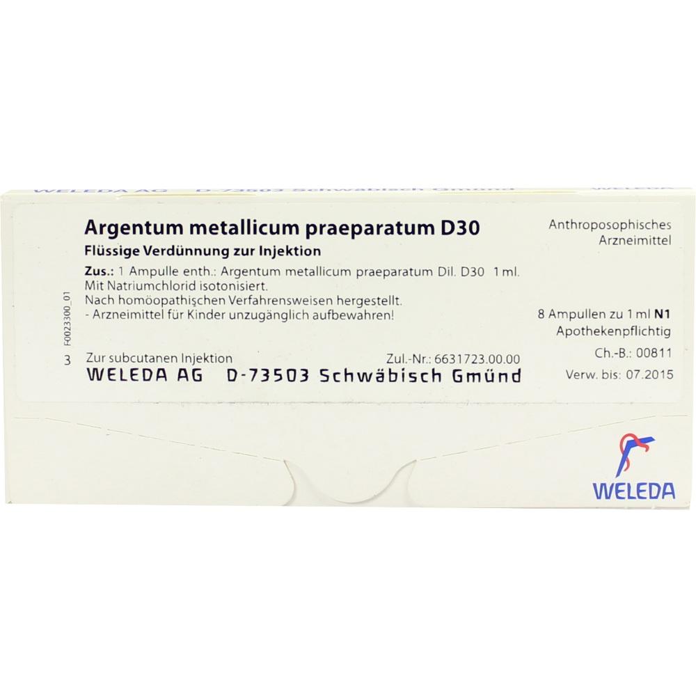 Argentum Metallicum Praeparatum D 30 Ampullen 8 St Pzn01617955