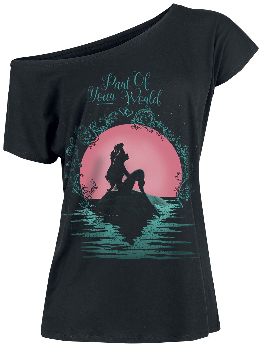 arielle , die meerjungfrau - disney t-shirt - part of your world - s bis 4xl - fÃ¼r damen - grÃ¶ÃŸe 3xl - - lizenzierter fanartikel schwarz donna
