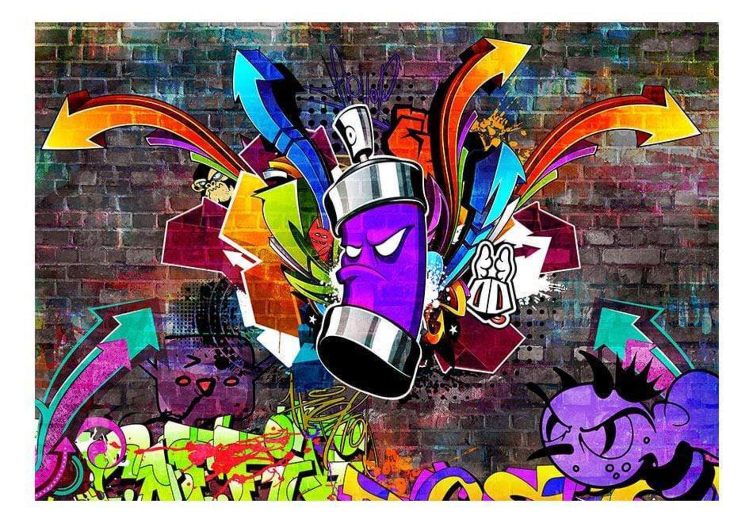 artgeist fototapete - graffiti colourful attack 200x140cm - vliestapete
