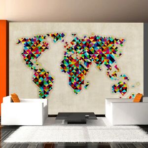 Artgeist Fototapete - World Map - A Kaleidoscope Of Colors