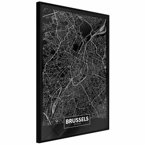 Artgeist Poster - City Map: Brussels (dark)
