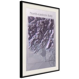 Artgeist Poster - Raised Relief Map: North-eastern Italy