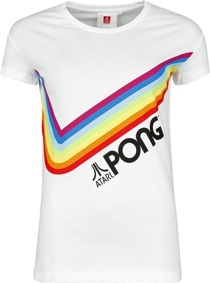 atari - gaming t-shirt - pong - pride rainbow - s bis 3xl - fÃ¼r damen - grÃ¶ÃŸe xl - - emp exklusives merchandise! weiÃŸ donna