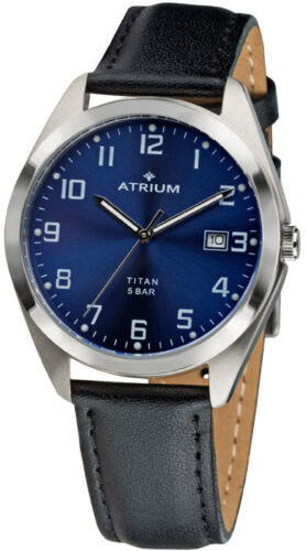 Atrium Herren Uhr Armbanduhr Titan A14-15 Leder