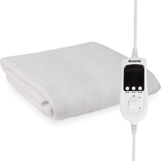 auronic electric blanket - 1 person - verstellbare fuÃŸzone - 70x150cm - mit eckgummis - weiÃŸ