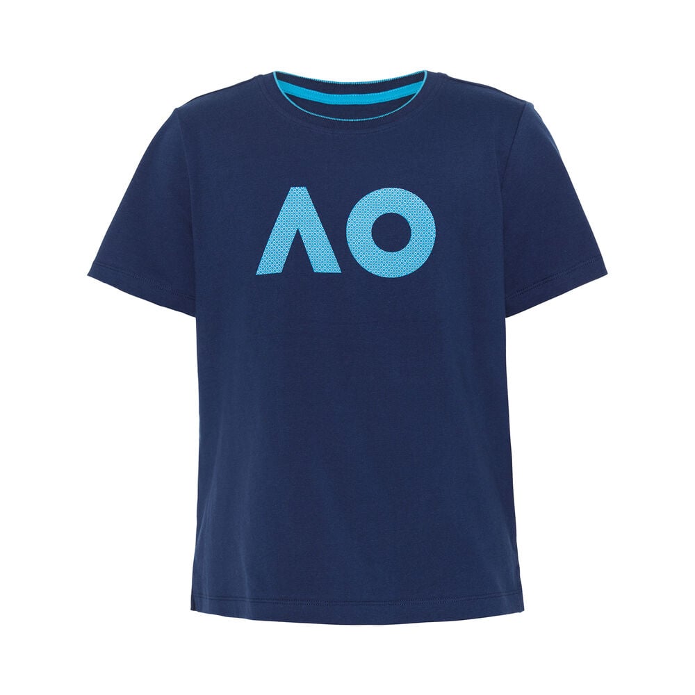 australian open ao stack print core logo t-shirt mÃ¤dchen - , blau dunkelblau donna