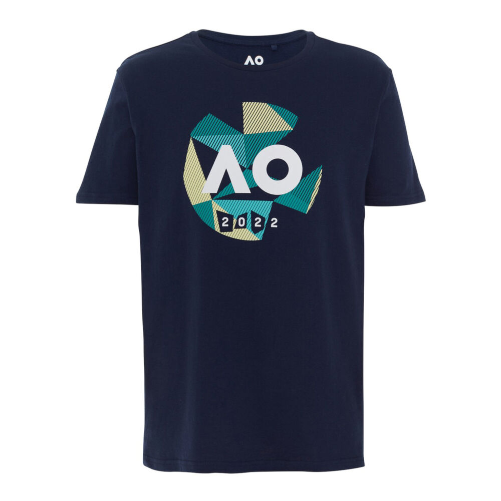 australian open geometric logo t-shirt herren - blau uomo