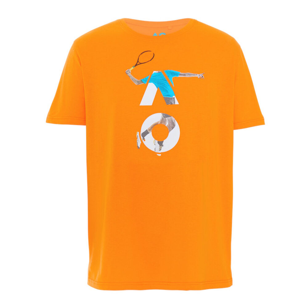 australian open player logo t-shirt herren - , mehrfarbig orange uomo