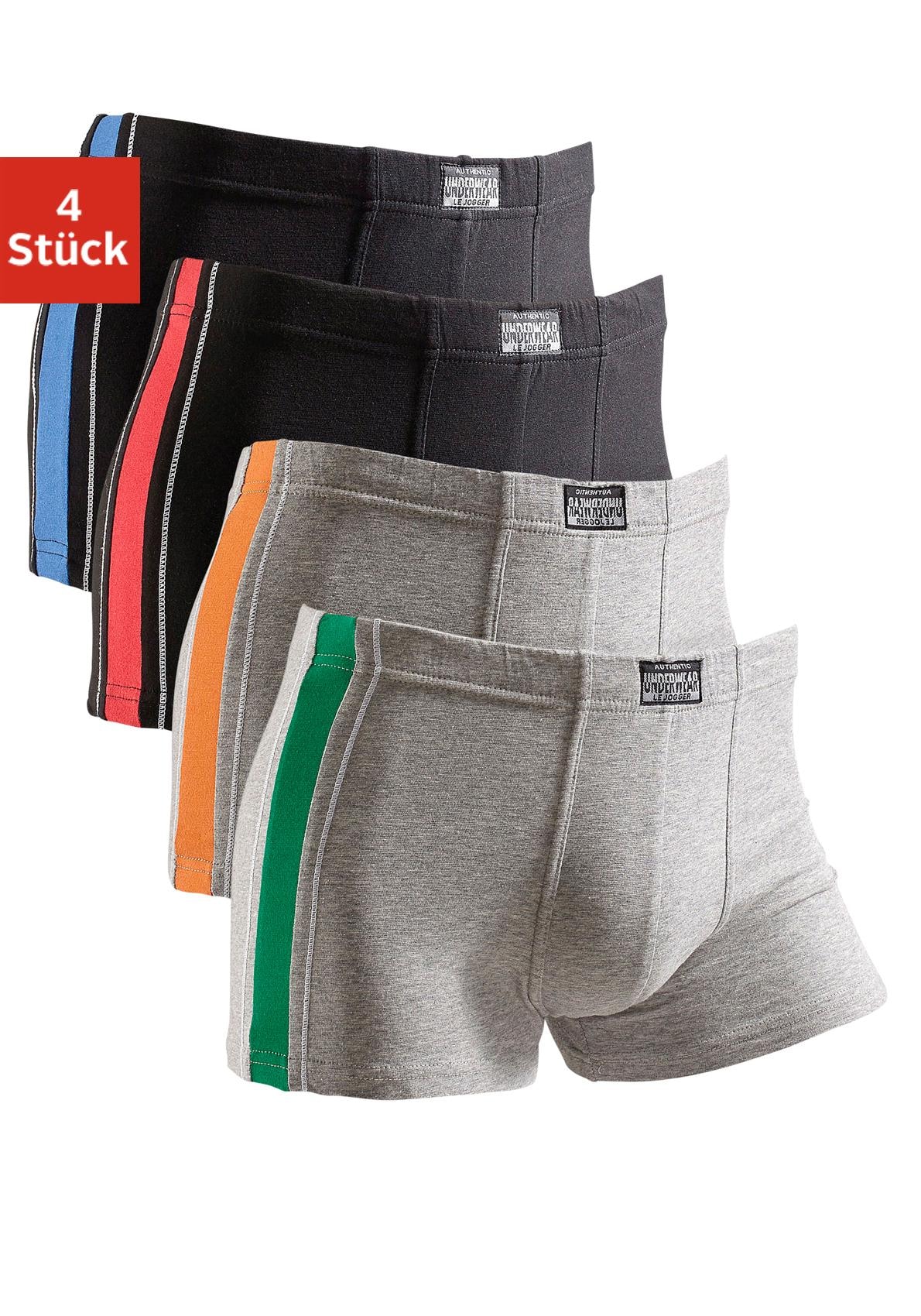 authentic underwear boxer, (packung, 4 st.), mit kontrastfarbigen streifen seitlich grau