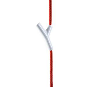 Authentics Wardrope Garderobe, Hänge-seilgarderobe Seil Rot, 4 Haken Weiß