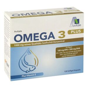 Avitale Omega-3 Plus 1.000 Mg Dha 500 Mg/epa 100 Mg+vit.e 120 St Weichkapseln
