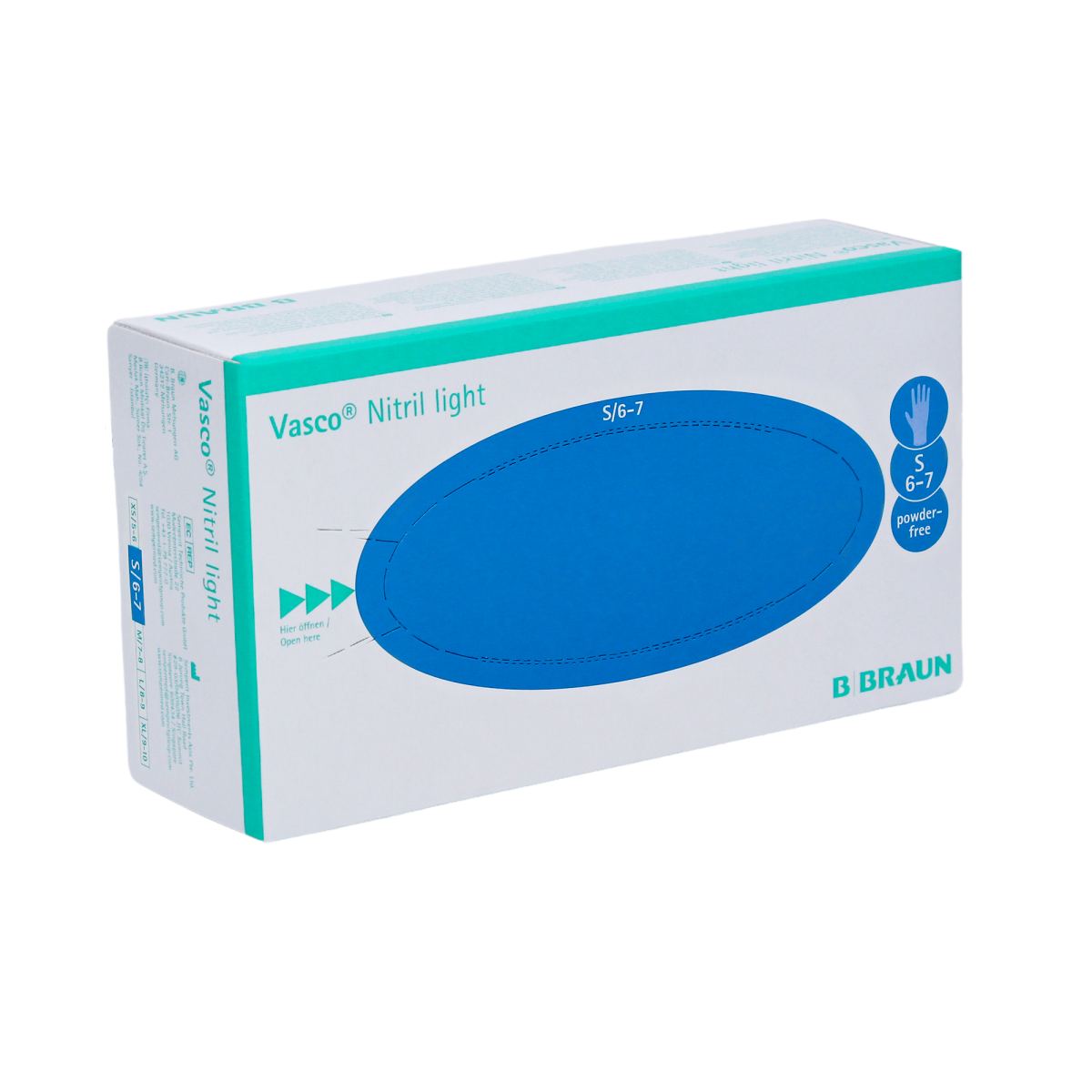 b. braun vascoÂ® nitril light untersuchungshandschuhe; ; 100 stÃ¼ck / packung blau