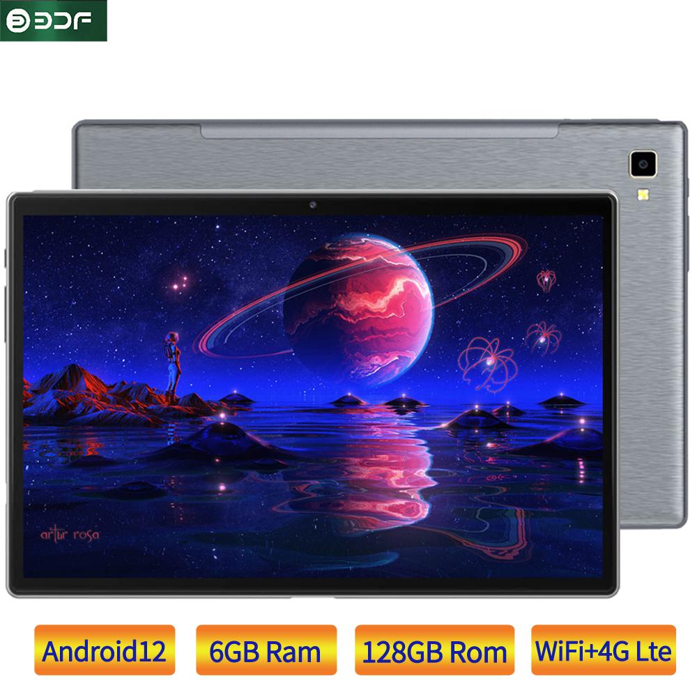 bdf 2023 10,1 zoll 6 gb ram 128 gb rom 5000 mah handy-sim-karte 4g 3g android octa core tablet pc computer tab grau