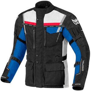 Berik Torino Wasserdichte Motorrad Textiljacke - Schwarz Rot Blau - 52 - Unisex