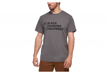 black diamond stacked logo herren kurzarm t shirt grau uomo