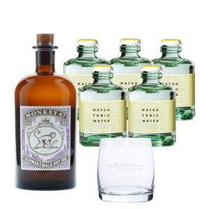 Black Forest Distillers Geschenk-set Monkey 47 Gin, Match Indian Tonic & Tumbler (47 % Vol, 0,7 Liter)