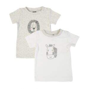 Boley - T-shirt Zebra & LÖwe 2er-pack In Weiß/grau, Gr.68