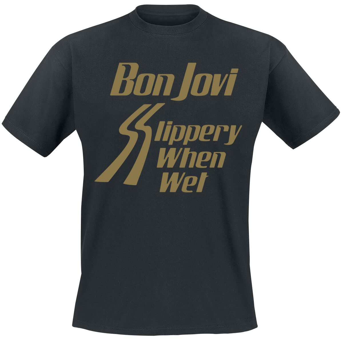 bon jovi t-shirt - slippery when wet - s bis 3xl - fÃ¼r mÃ¤nner - grÃ¶ÃŸe m - - lizenziertes merchandise! schwarz