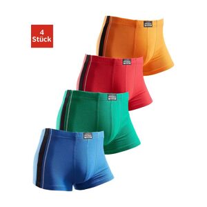 Boxer Authentic Underwear Gr. 5, 4 St., Bunt (rot, Orange, Grün, Blau) Herren Unterhosen Le Jogger Mit Kontrastfarbigen Streifen Seitlich